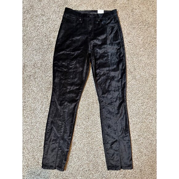 NEW Lucky Brand Bridgette Velvet Velour High-Rise Skinny Stretch Split Jeans 28 - Picture 3 of 12